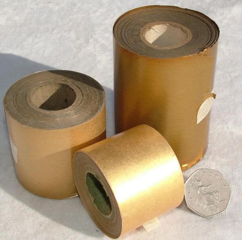 3 x rolls of vintage matt gold gilding embossing finishing stamping leaf foil for sale