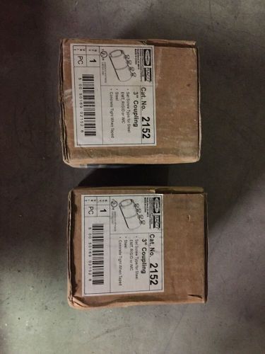 2 new in box hubbell / raco  #2152 couplng rgd-or-emt ss 3in ts stl for sale