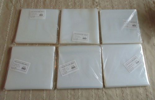 Set of 6 uline poly bags 6x6 2mil model s-951 industrial  bags qty 100 per pkg for sale