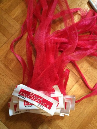 Fresh Produce Red Net Bags With Header 18 Inches Long 25 Count