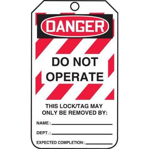 Accuform Signs MLT406CTP Lockout Tag, Legend &#034;DANGER DO NOT OPERATE&#034;, 5.75&#034; New