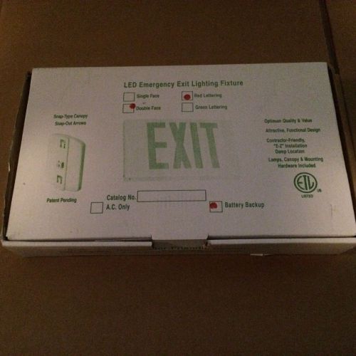 LED Emergency Exit Sign - New in Box - White - Commercial light fixture