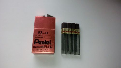 Pentel Hi-Polymer Super  Mechanical Pencil Lead Refills, 0.3mm, H (12pcs in box)