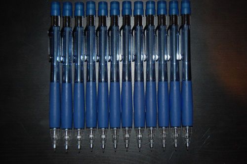 QTY=12 Pentel Quicker-Clicker Automatic Pencil .7mm, Blue Barrels w/ 6 pcs lead