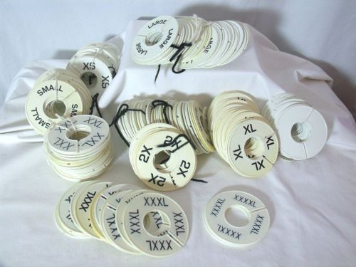 Mixed lot of 219 clothing garment rack round size tag markers dividers 17 blanks for sale