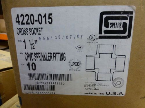 Spears cross socket cpvc sprinkler 1 1/2&#034; tee pipe fitting sche 80 lot of 15 for sale