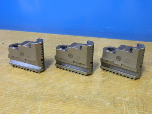 Set of 3 bison hard master and top jaws for 12&#034; self-centering lathe chuck for sale