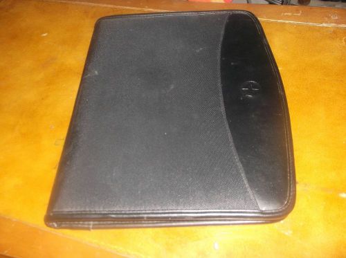 Leed&#039;s pad-folio organizer w pen holder faux leather black pockets school office for sale