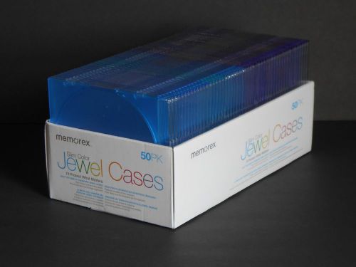 50 Pack of Memorex Slim Color DVD / CD Jevel Cases Blue and Purple