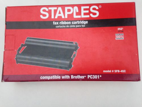 Staples Fax Ribbon Cartridge # SFB-45C - Compatible with Brother PC301