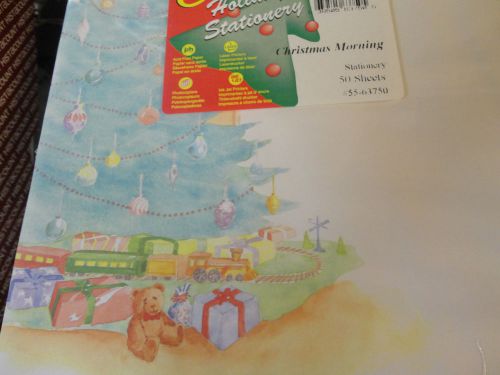 Christmas Holiday Stationery (2) 50 pack, ink laser, train theme, reg $3.99 ea.