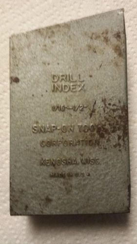 Snap-On Drill Index  1/16 - 1/2,  Vintage Free Shipping