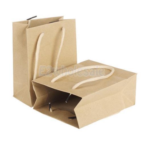 10x brown kraft paper gift jewelry retail party lunch food carrier bags 4.3x5.5&#034; for sale