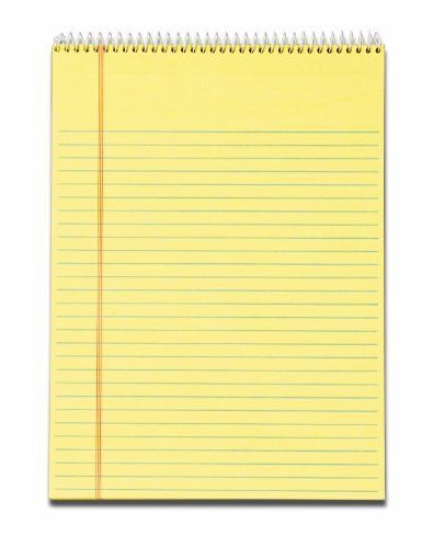 TOPS Docket Writing Tablet  8-1/2 x 11-3/4 Inches  Wire Bound  Canary  Legal/Wid