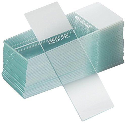Medline Industries MLAB1304W Microscope Slides, White Frosted, Ground Edges, 25