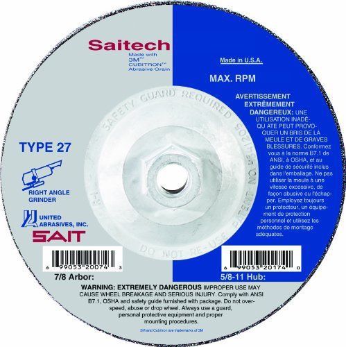 United abrasives/sait 22279 type 27 5-inch by 1/8-inch by 5/8-11-inch specialty for sale