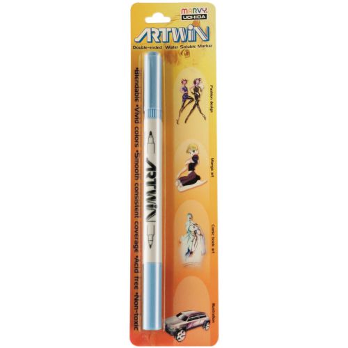 Artwin Double-Ended Water-Soluble Marker Carded 1/Pkg-Salvia Blue 028617148700