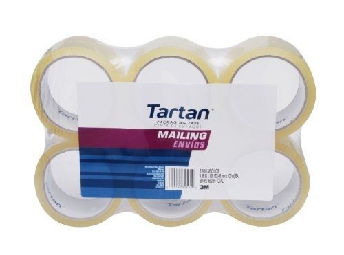 Tartan  Mailing Packaging Tape, 1.88 Inches x 109 Yards, 6 Pack (3690L-6)