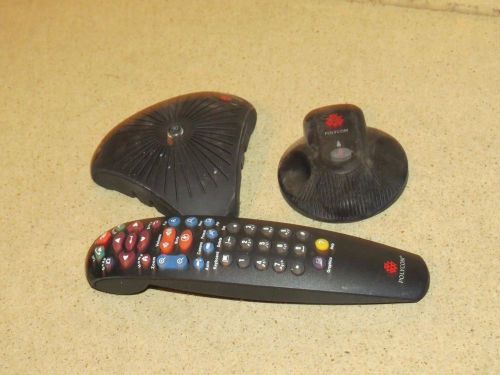 POLYCOM REMOTE AND TWO SPEAKERS/MICS 2201-08453-003 AND 2201-07155-605