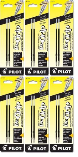 Pilot Dr. Grip &amp; BPS Retract Ballpoint Pen Refill 6/Pk (PIL77210)