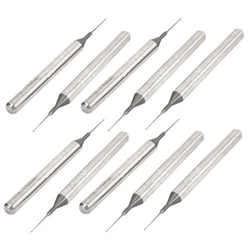 uxcell 10pcs 0.3mm Tip Spiral Flute Tungsten Carbide Micro PCB Drill Bits
