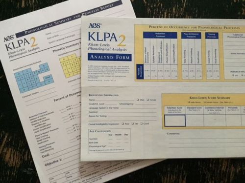 18 KLPA 2 Khan-Lewis Phonological Analysis Form &amp; Summary/Progress Report Form