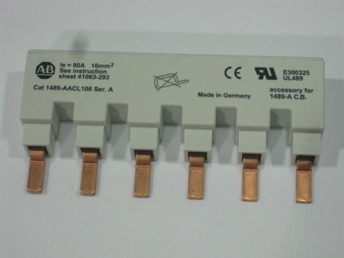 new Allen Bradley 1489-AACL 106 jumper bus bar 6 pole series A