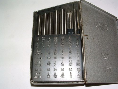 HUTCHINGSON DRILL BLANKS INDEX 1/16&#034; to 1/2&#034; by 1/64ths BLANKS in METEL CASE