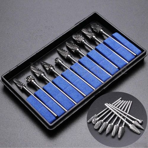 10 pcs Tungsten Steel Dental Burs Lab Burrs Tooth Drill For handpiece Polisher