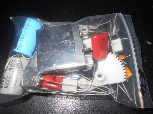Lot of mixed electronic component parts plug ic capacitor resistor grab bag f36 for sale