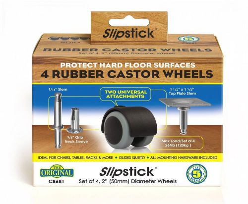 Slipstick cb681 floor protecting rubber caster wheels 4 pack for sale