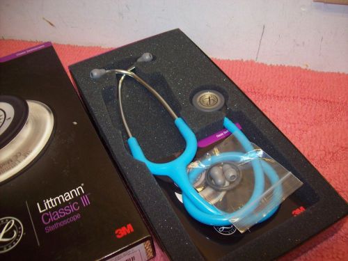 3m littmann classic iii 27&#034; stethoscope blue turquoise #5835, new, free u.s ship for sale