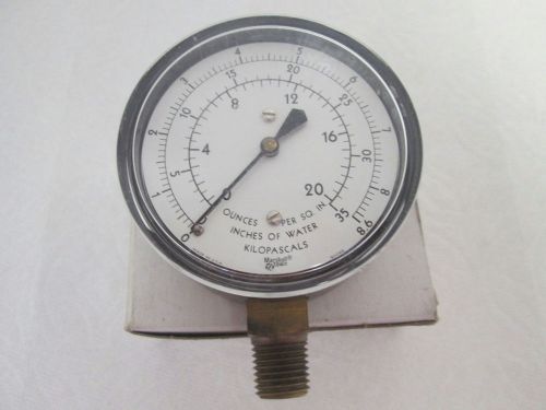 NEW MarshallTown 90266 Kilopascals Inches/Ounces of Water Gauge Meter
