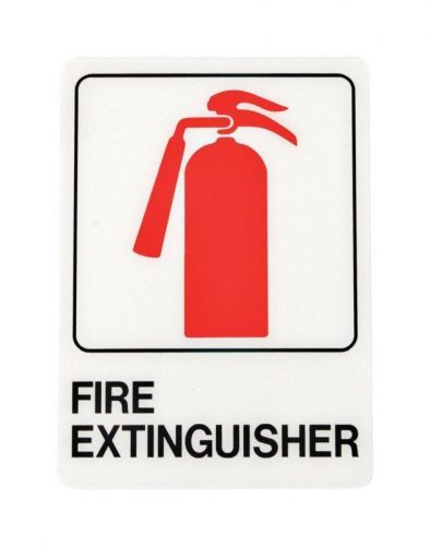 Hy-Ko Plastic Self-Adhesive Decorator Sign Red 5&#034; X 7&#034; Fire Extinguisher-PK 5