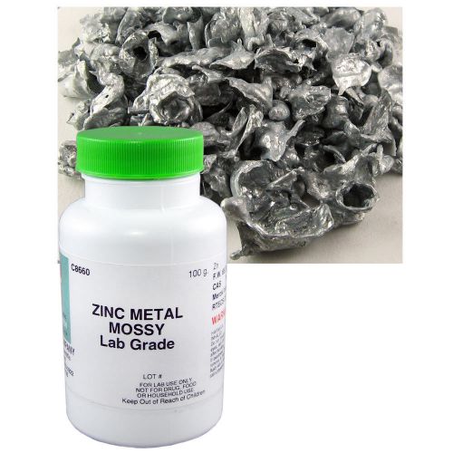 NC-9848  Zinc Metal, Mossy, 100gm for Penny to Gold, Silver demo, zinc plating
