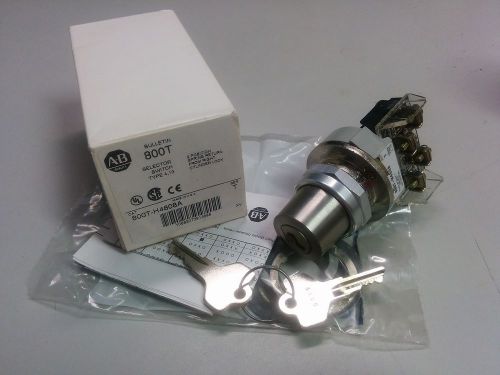 Allen bradley 800t-h4808a cylinder lock selector switch 2 pos spr rtn ser t nib for sale