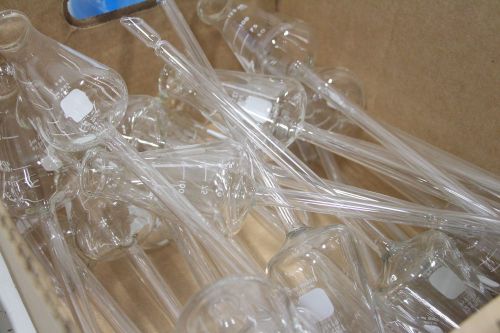 Lot of (8) PYREX 125 mL Glass Funnel Tube Flask Filtration No 5100 Stopper