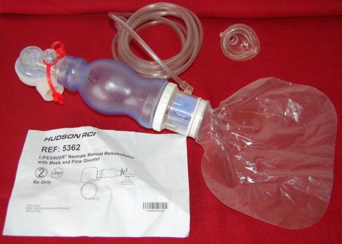Hudson RCI Lifesaver Neonate Manual Resuscitator w/ Mask &amp; Flow Diverter #5362