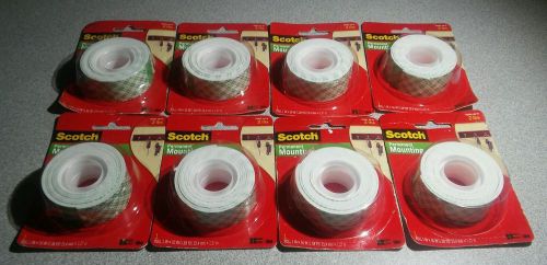 Lot of 8 Scotch #114 Permanent Mounting Tape, 1 Inch x 50 Inches NIB Free Ship!!