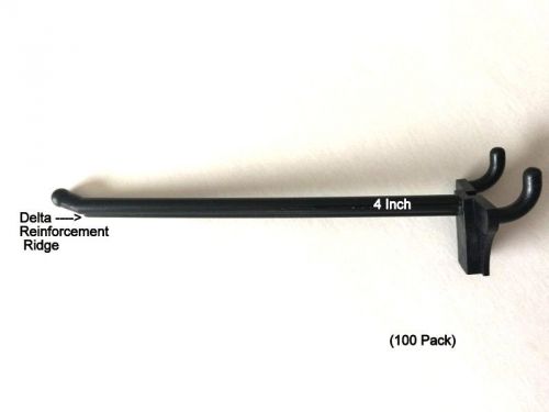 (100 pack) 4 inch black plastic peg kit. garage shelf hanger pegboard hooks usa for sale