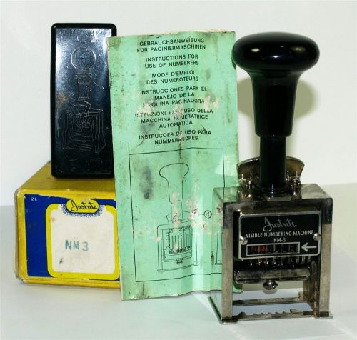 Vintage justrite visible numbering machine nm-3   x272 for sale