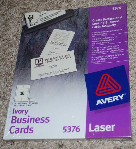 Avery 5376 Ivory Business Cards Laser Printer Professional Grade 2&#034;x3.5&#034; NIB NEW