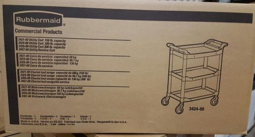 New rubbermaid 200lb capacity utility service cart 3 shelf 342488 for sale