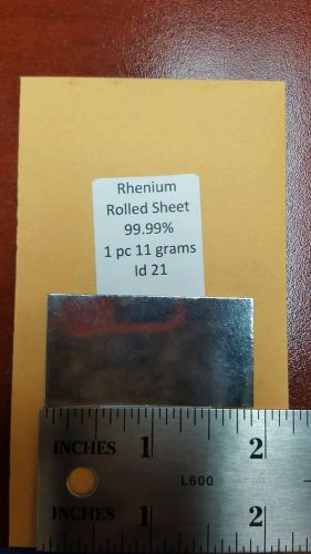 Rhenium rolled sheet 1 pc 11 grams Id21