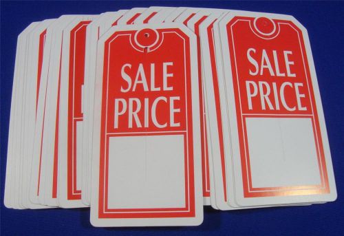 Qty. 100 red / white sale price tags with slit merchandise price tags for sale