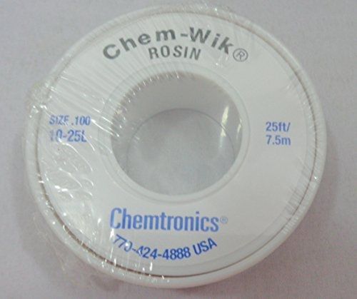 Itw Chemtronics CHEMTRONICS 10-25L BRAID, DESOLDERING, ROSIN, 25FT