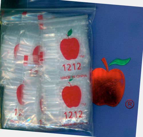 Apple brand baggies zippitz bags 1/2&#034;x1/2&#034; 1212 size clear 1000ct sick price! for sale