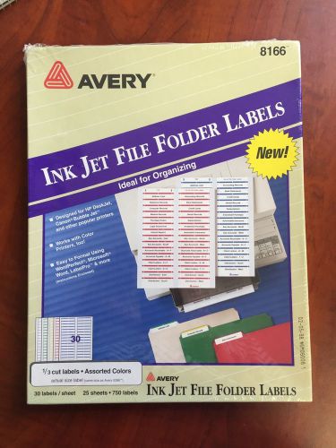 Avery 8166 Assorted File Folder Labels 1/3 Cut