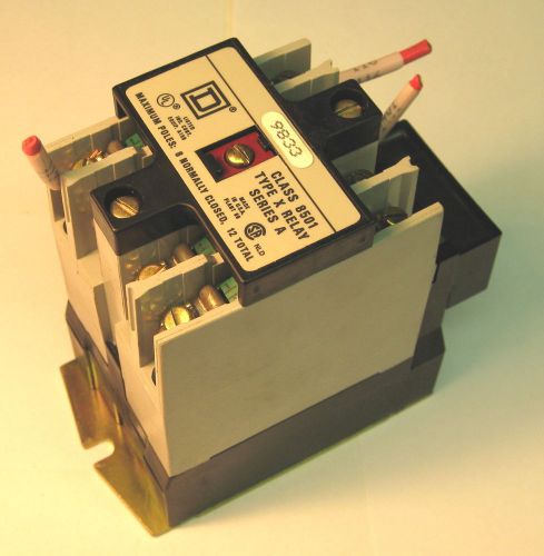 SQUARE D INDUSTRIAL CONTROL RELAY CLASS 8501 TYPE X SER A XS-1 Form 9833 X0 40