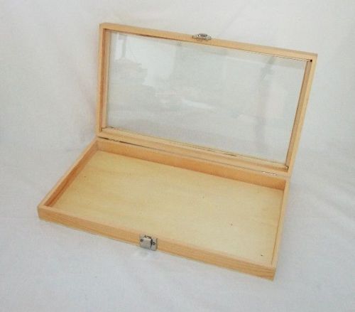 Natural Wood Glass Top Display Case